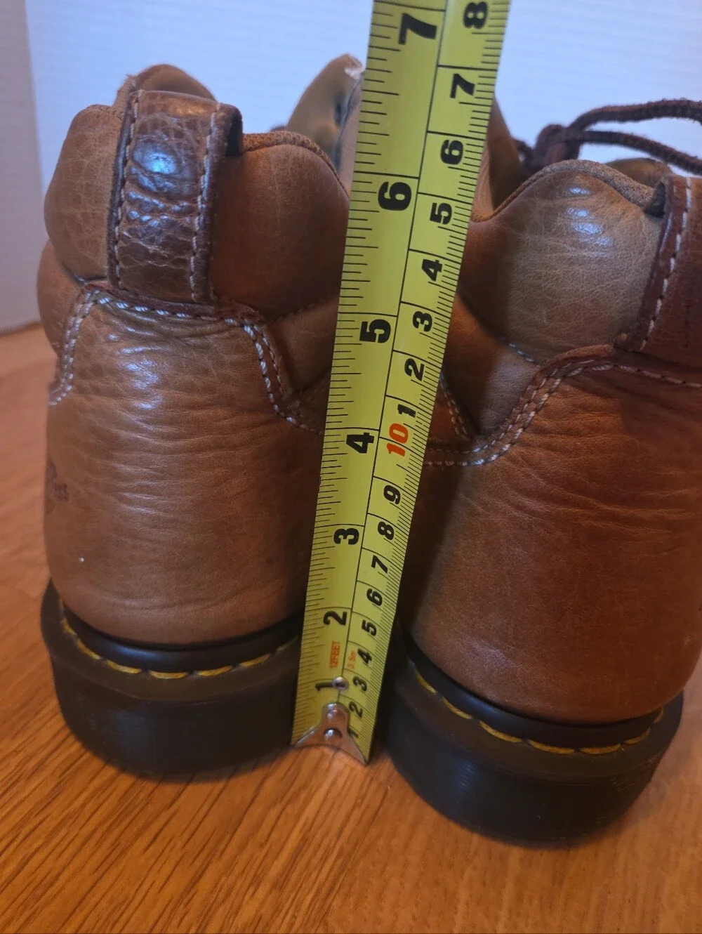 Dr Martens Men's Brown Leather Work Boots Size 12 Lace Up